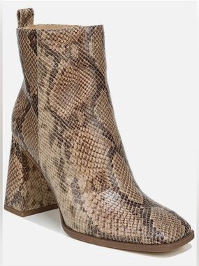 Circus by Sam Edelman Snakeskin Ankle Boots | 8 | Pascha Silhouette, Beige Print